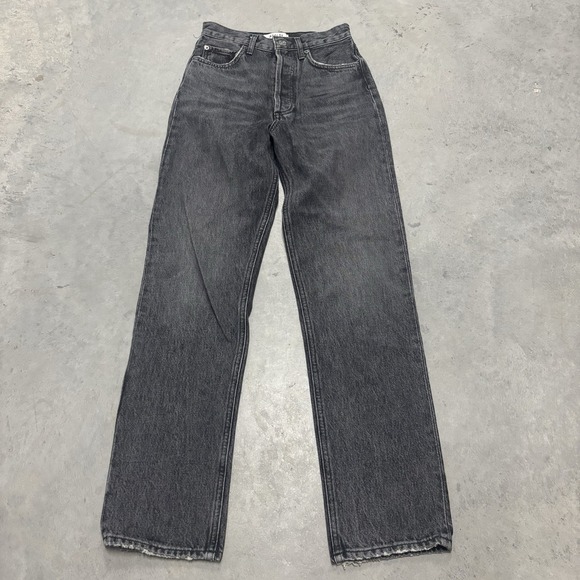 Agolde Jeans‎ 90's Pinch Waist Straight Leg in Underground Black Size 23 - Picture 1 of 10
